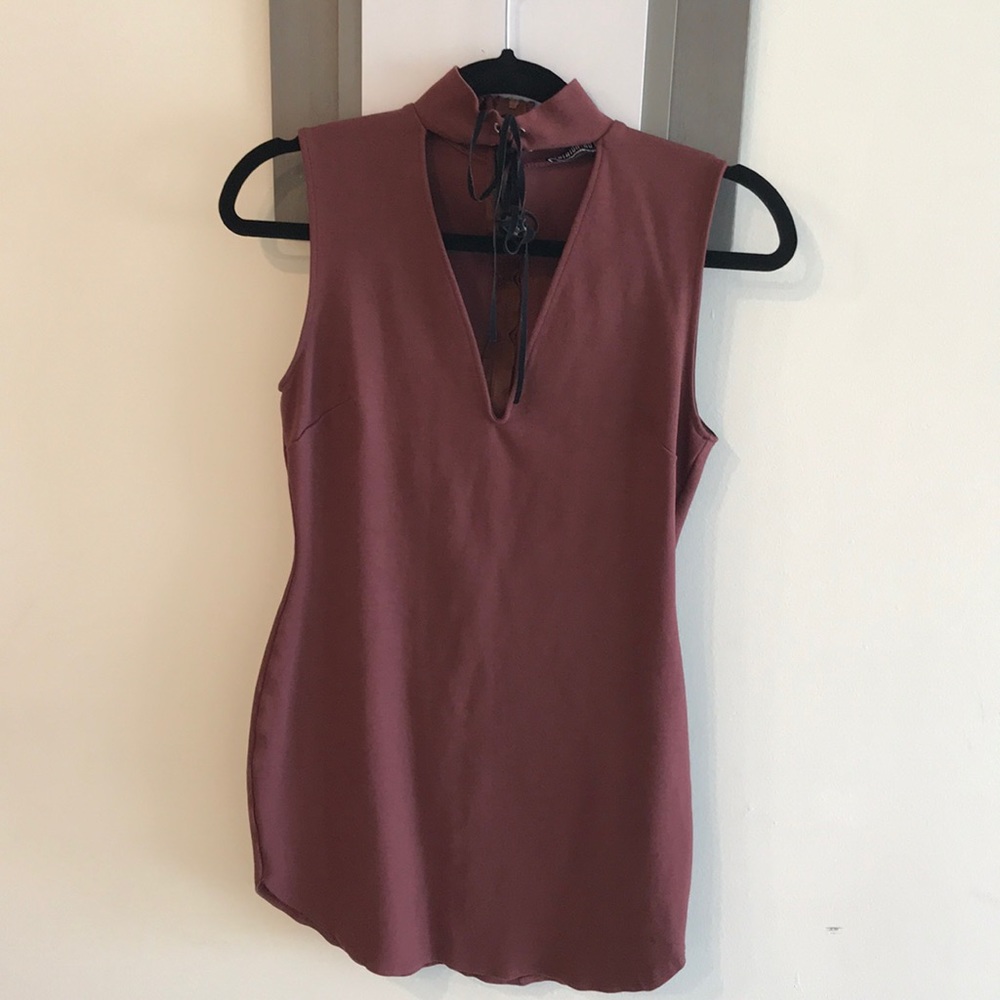 Fashion Nova Neck Strap Up Dress
